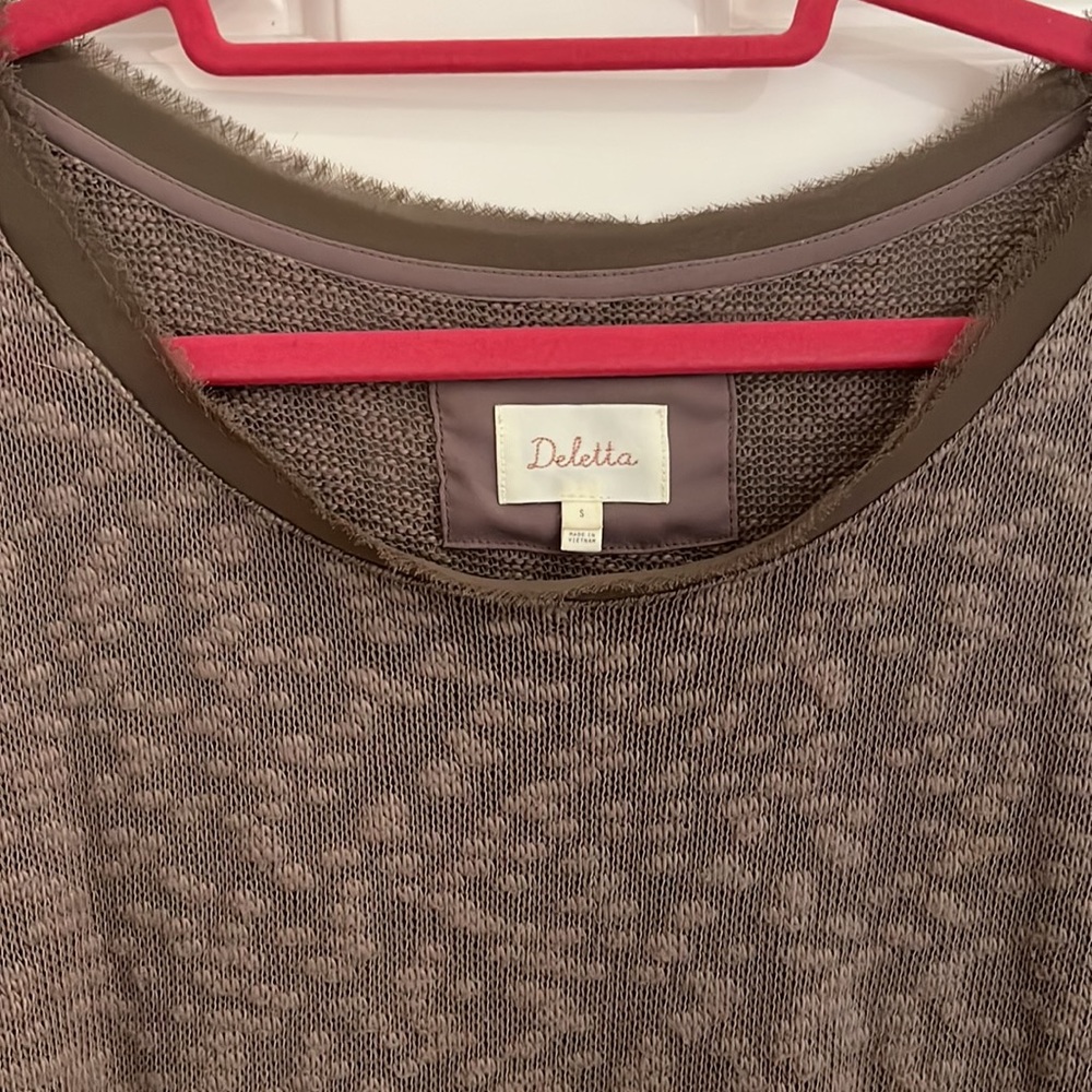 Taupe lightweight knit blouse